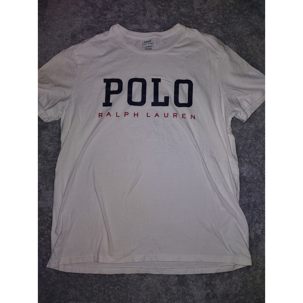 Polo Ralph Lauren Graphic T-Shirt Crew Neck Short Sleeve Tee Large Vintage 90s